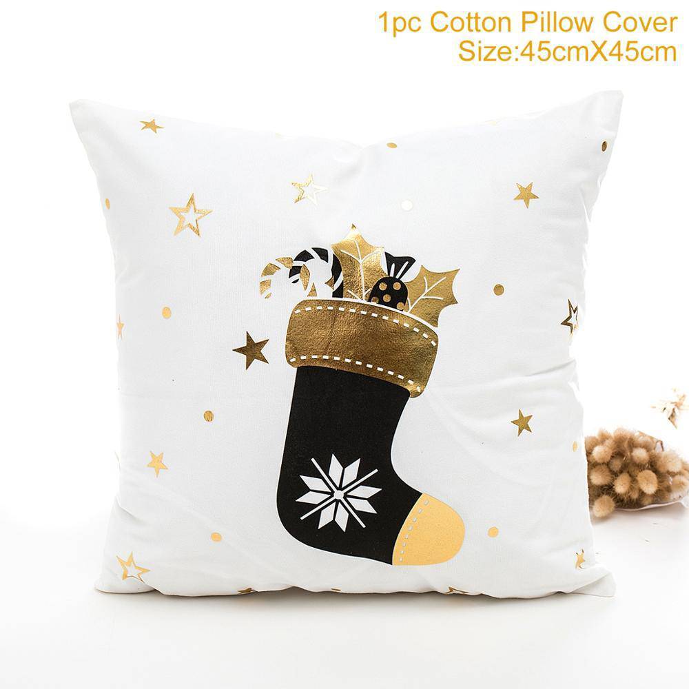 Christmas Cushion Cover Cotton Pillow Case - Amexza.com