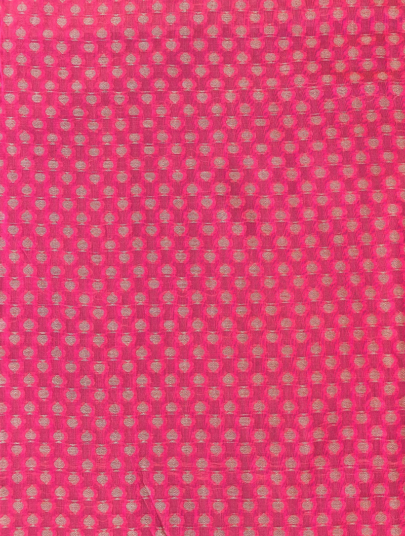 Pink Weaved Chanderi Fabric