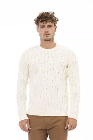 Alpha Studio Beige Wool Men Sweater - Addis Innovation - Beige Sweater Men