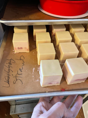 Setting the cakes before glazing