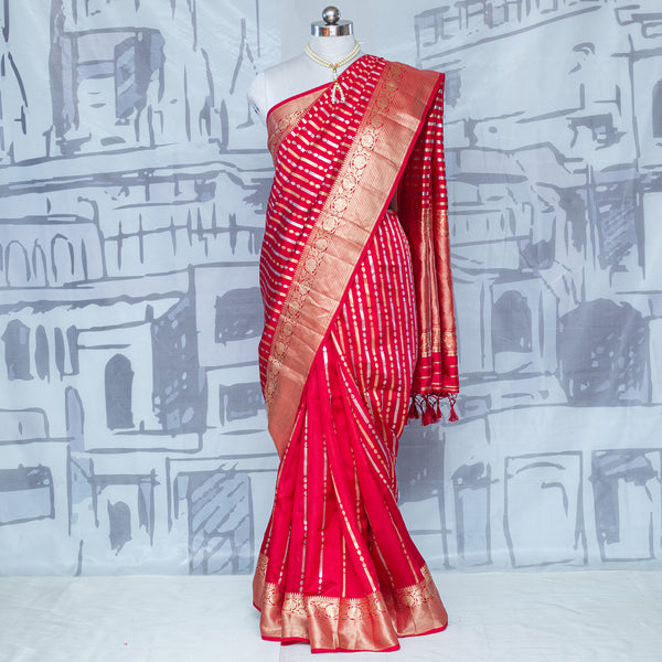 Dust Pink Katan Silk Handloom Banarasi Saree – Kasidakari Banaras