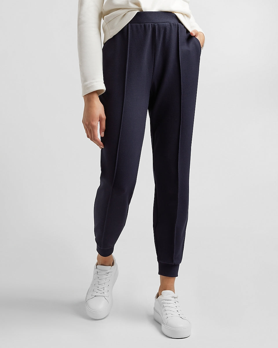 Express | High Waisted Supersoft Twill Jogger Pant in Navy Blue ...