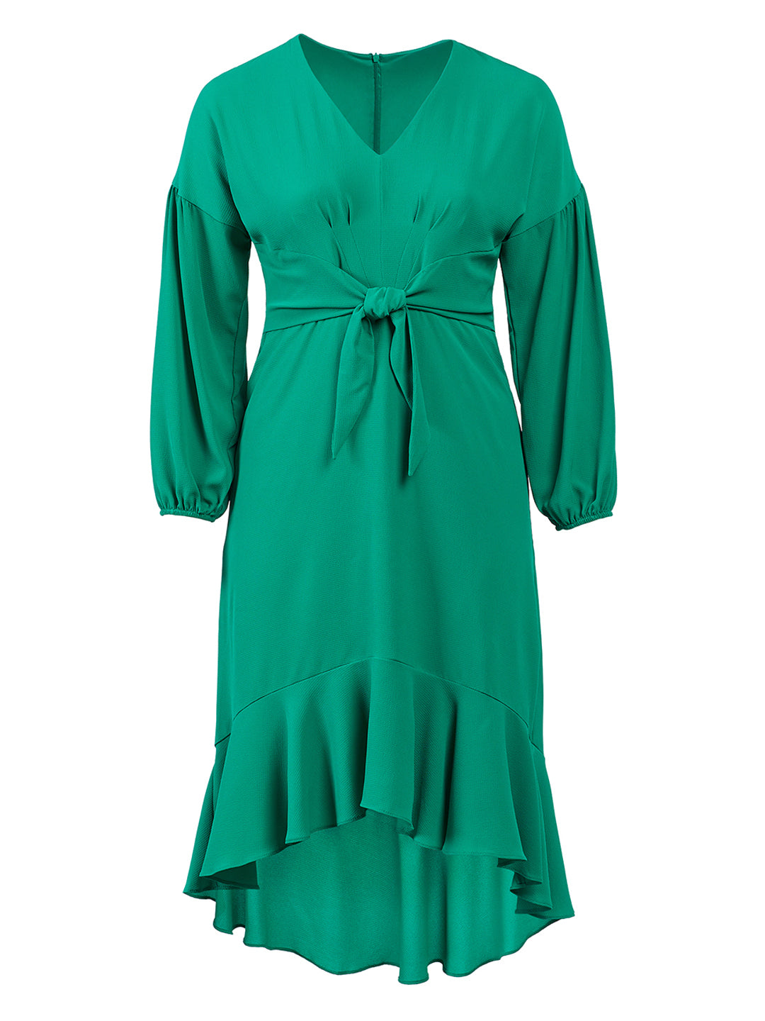 London Times | Tie Detail Jewel Green Dress | Teacher Style Box