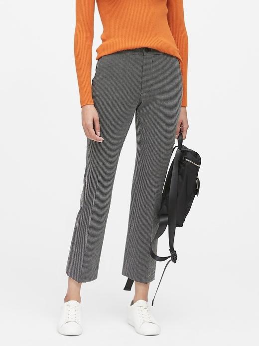 Banana Republic | High-Rise Crop Flare Dot Pant in Black & White Pindot ...