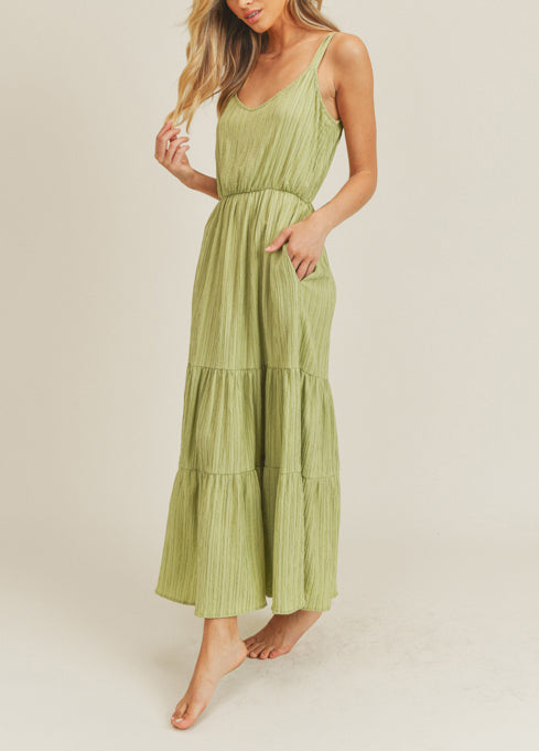 LUSH | Celery Tiered Maxi Dress | Teacher Style Box