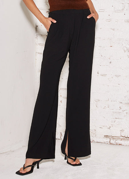 Crescent | Side Slit Black Pants | Teacher Style Box