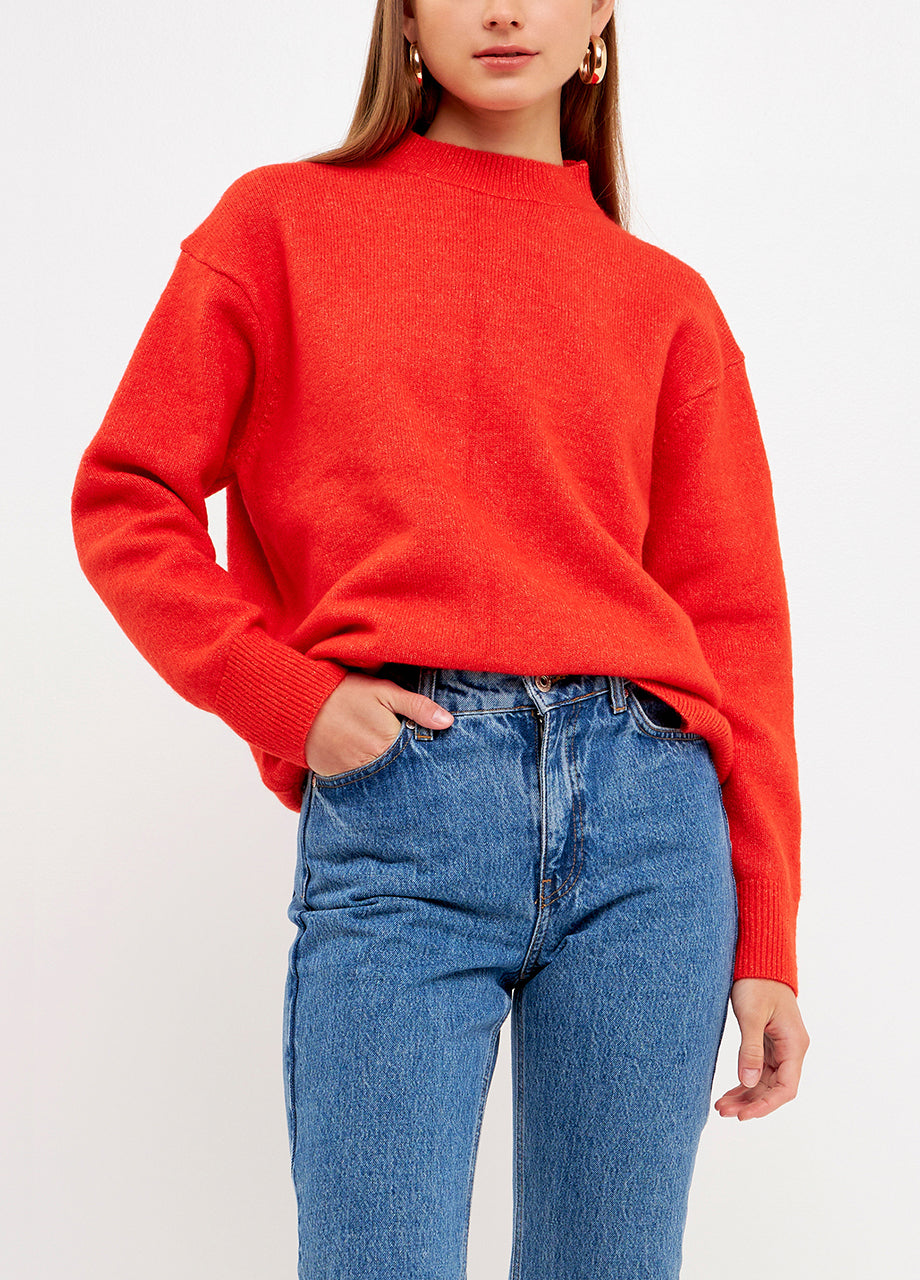 Endless Rose | Oversized Orange Crew Neck Sweater | Teacher Style Box