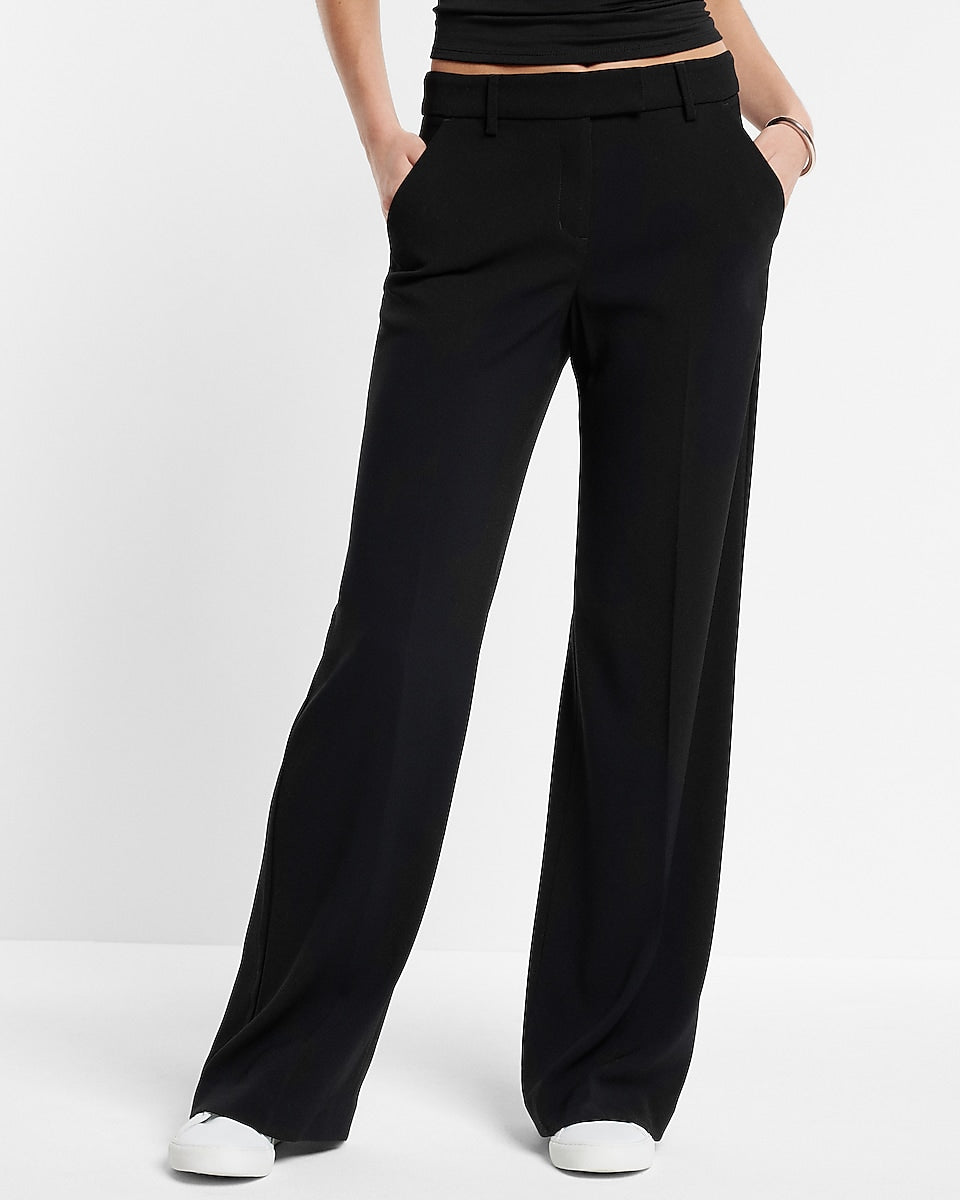 Express | Editor Mid Rise Relaxed Trouser Pant in Pitch Black | Teacher ...