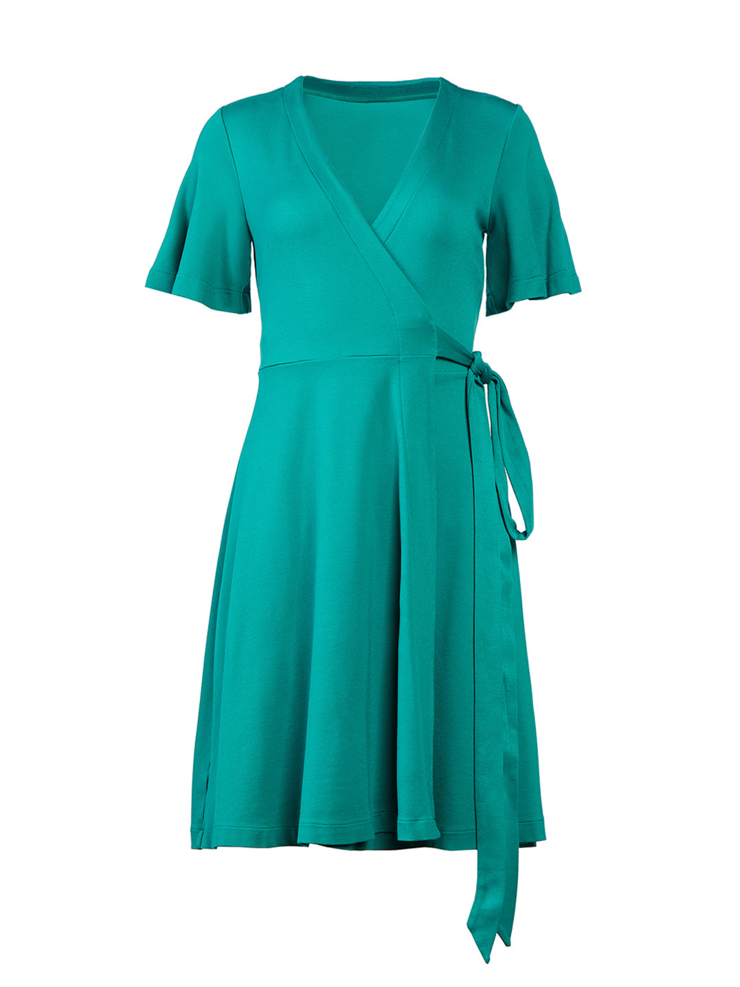 Ann Taylor | Flutter Sleeve Wrap Dress in Viridian Green | Teacher ...