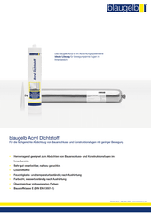 Dichtstoffe Acryl Blaugelb Dokumentation Montagematerial Fenster Türen