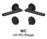 Drückergarnitur SCOOP Formspiele, Variante WC mit WC-Riegel Black