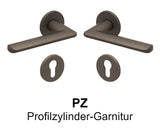 Drückergarnitur SCOOP Formspiele, Variante PZ (Profilzylinder-Garnitur) Titanium