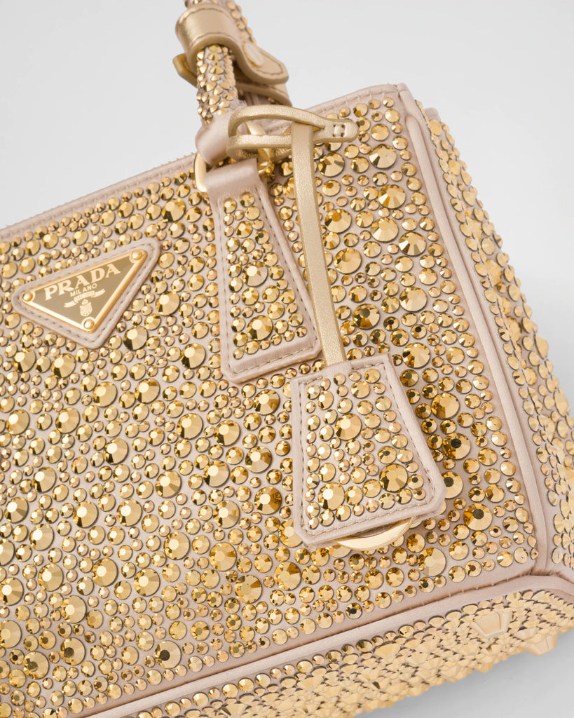 Prada Galleria satin mini-bag with crystals – Lux Afrique Boutique