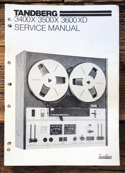 Tandberg 3300X 3400X 3500X 3600 XD Reel to Reel Illustrated Parts