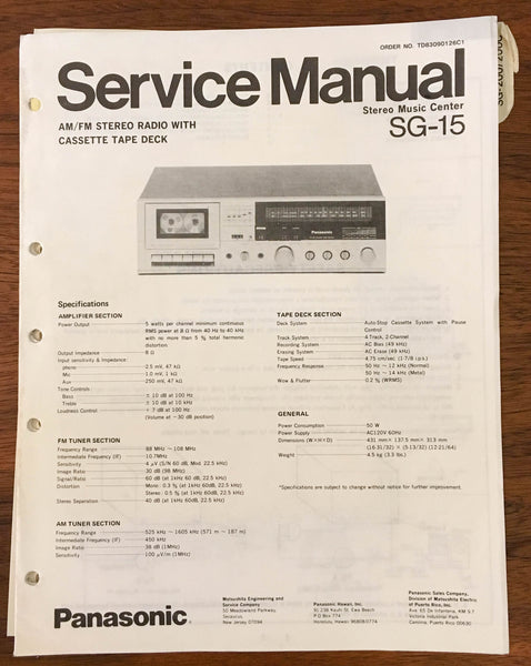 technics sh-ge90 service manual