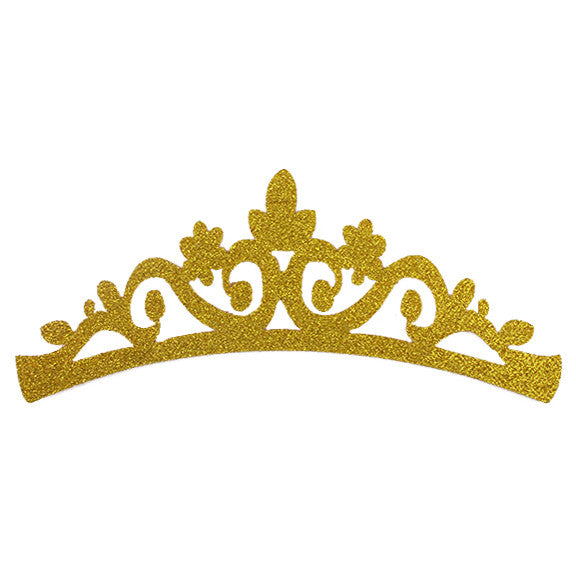 Gold - 7" Felt & Glitter Crown - Welch's Workshop Craft Supply