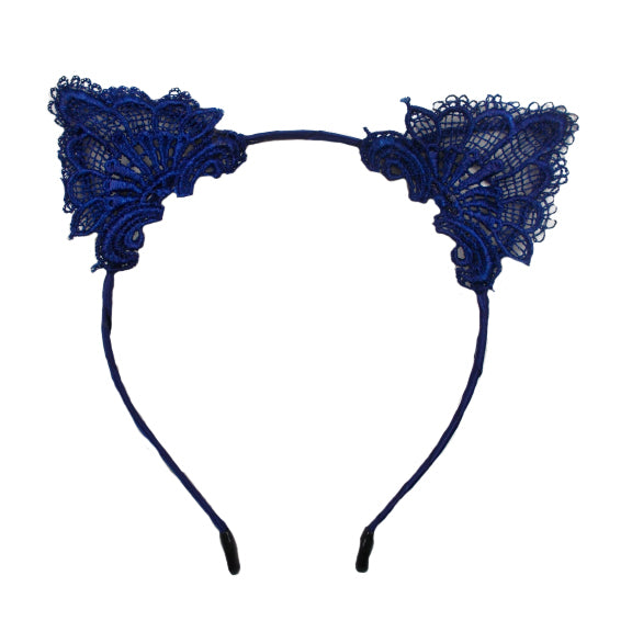  Navy  Blue  Lace Cat  Ears Headband Welch s Workshop 