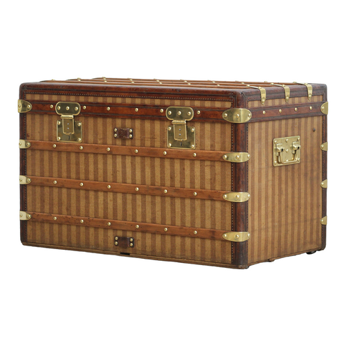 Louis Vuitton Rayee Striped Steamer Trunk Rare Antique Luggage