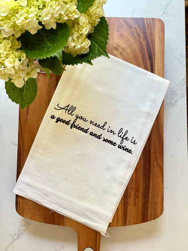 Wine Lover Laugh Alot Kitchen Cotton Flour Sack Tea Towels