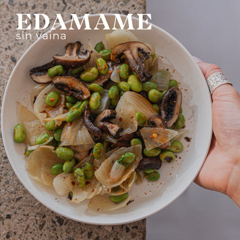 ensalada de edamame y champiñon