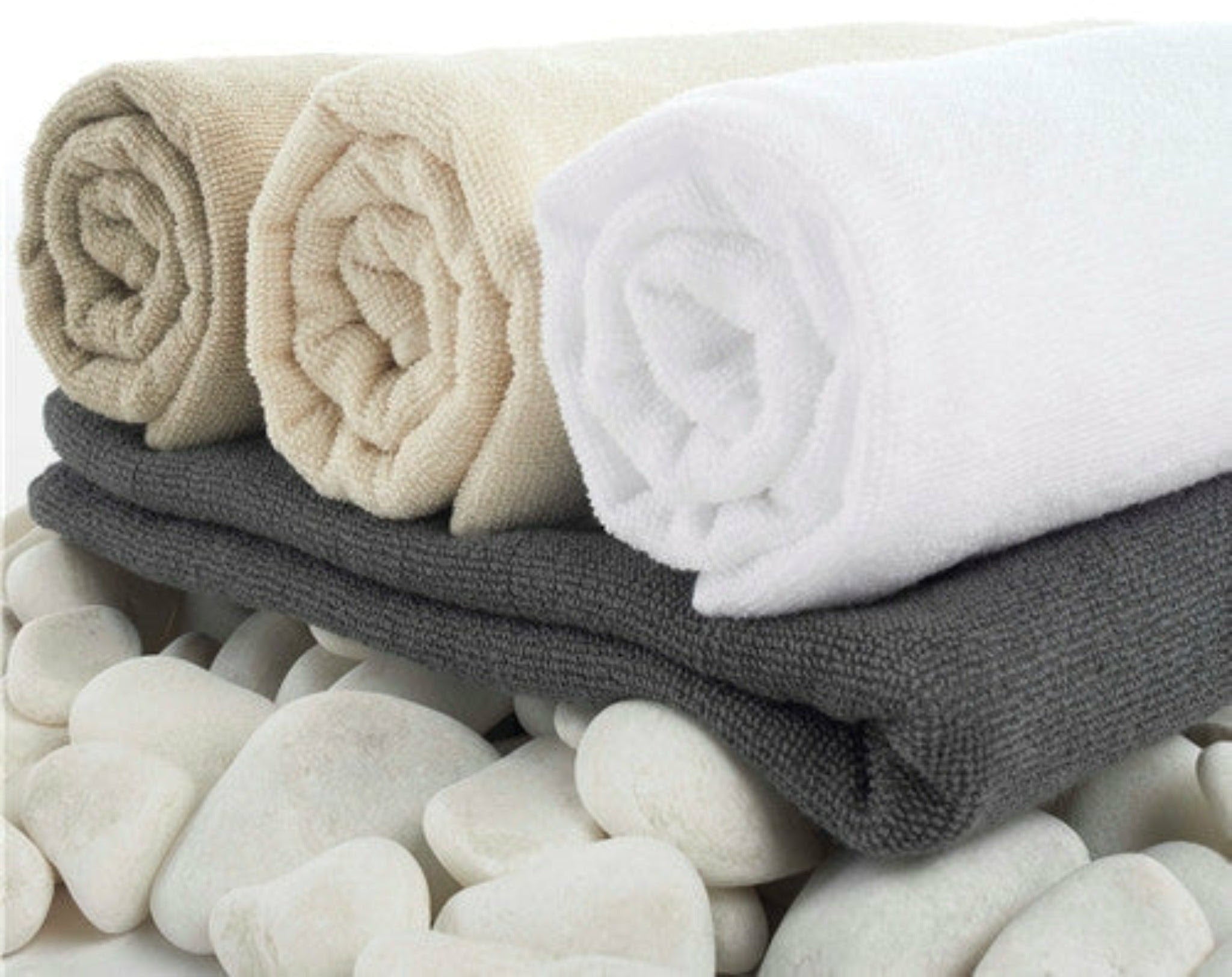 Terry Cotton Shower Towel for Men - White Color- One Size 
