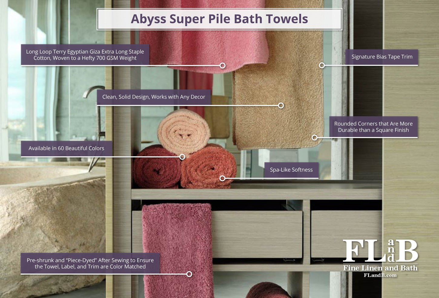 Abyss Super Pile Bath Towels features