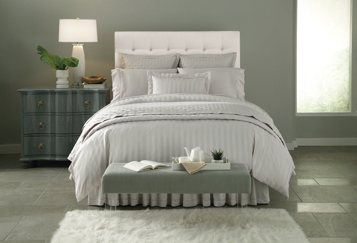Home Treasures Athens Bedding in White Stripe and Solid Styles