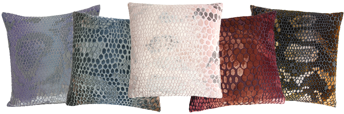 Snakeskin Velvet Lumbar Pillow by Kevin O'Brien (Silk Velvet