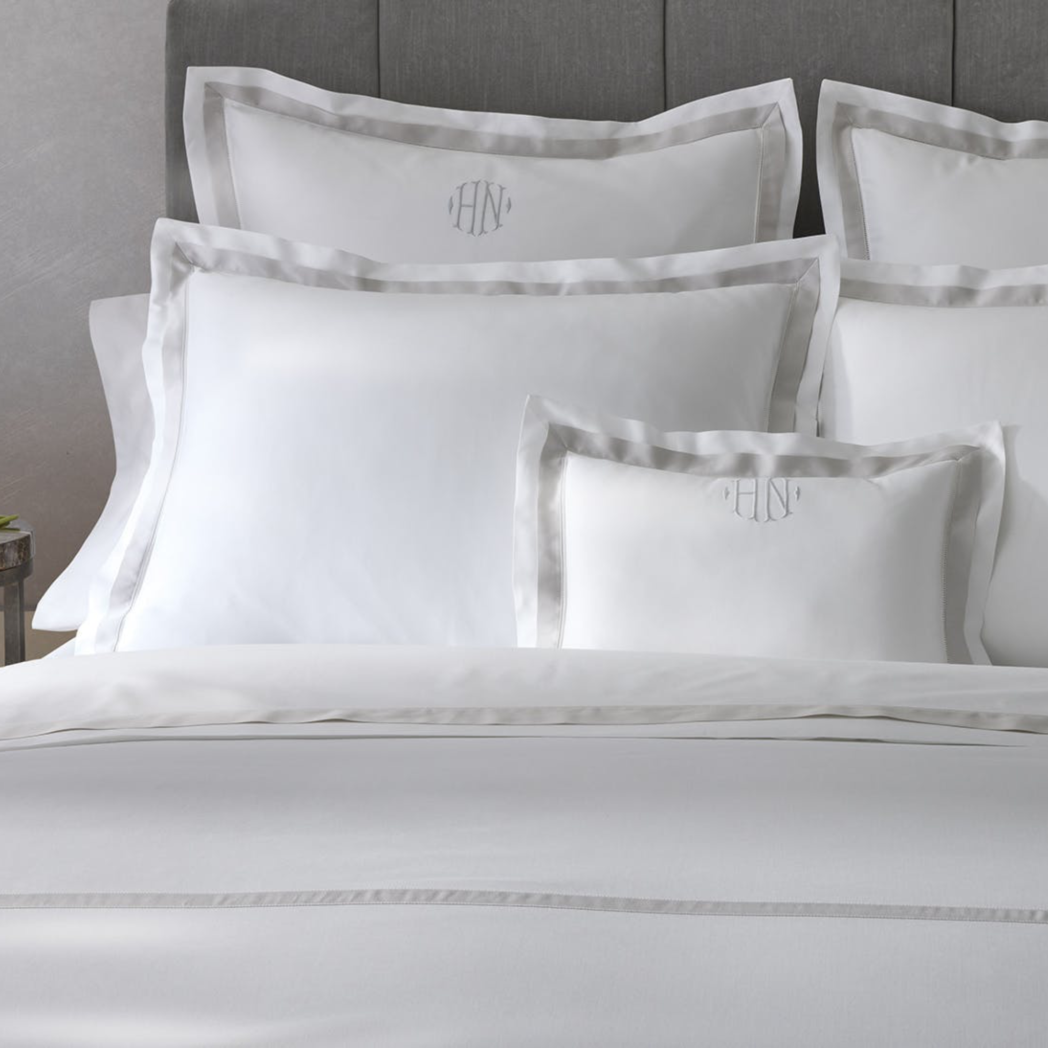 Matouk Ambrose Bedding Lifestyle Shams on Bed