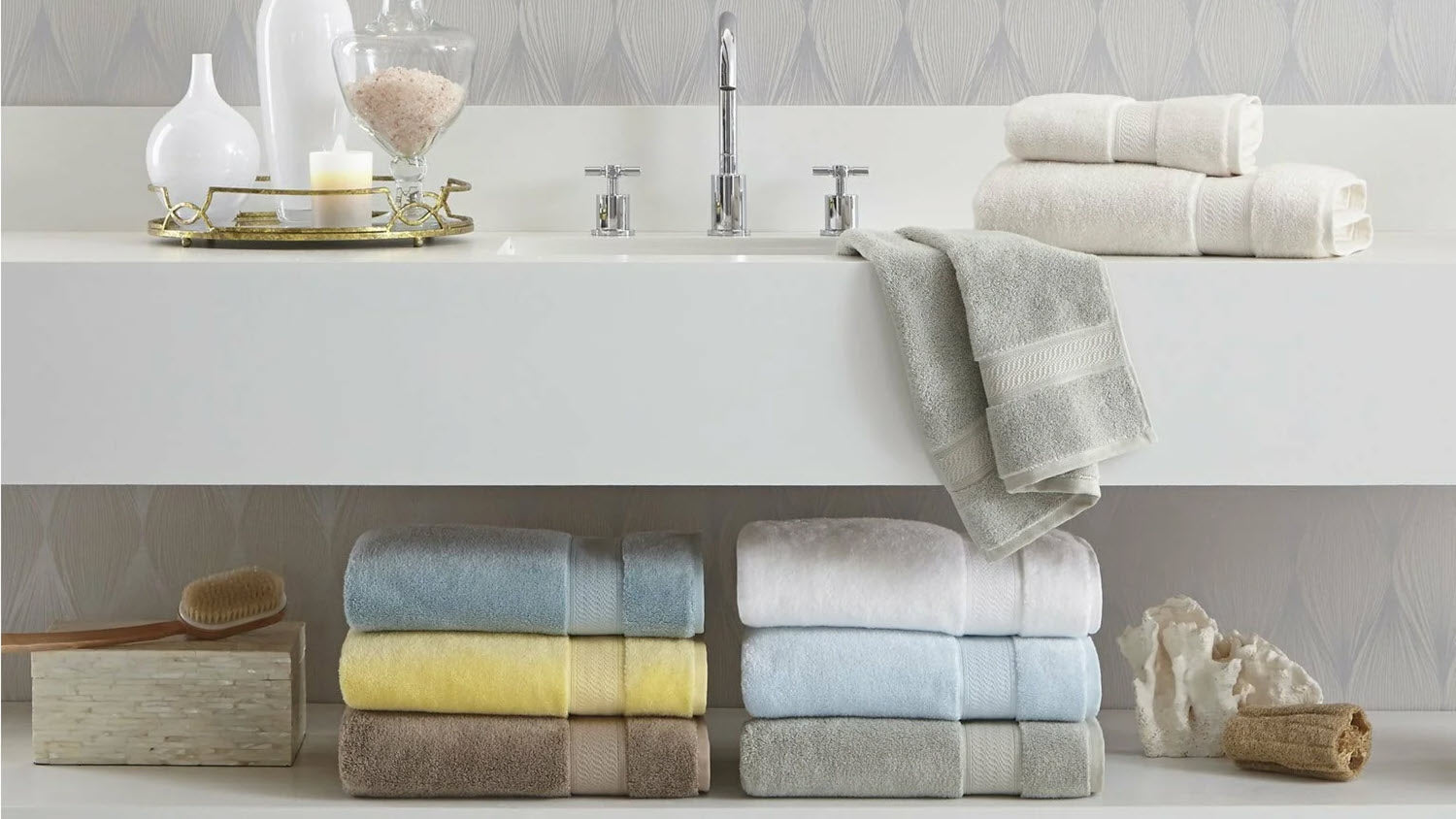 Sferra Bello Stone Fade-Resistant 700 gsm Bath Towels