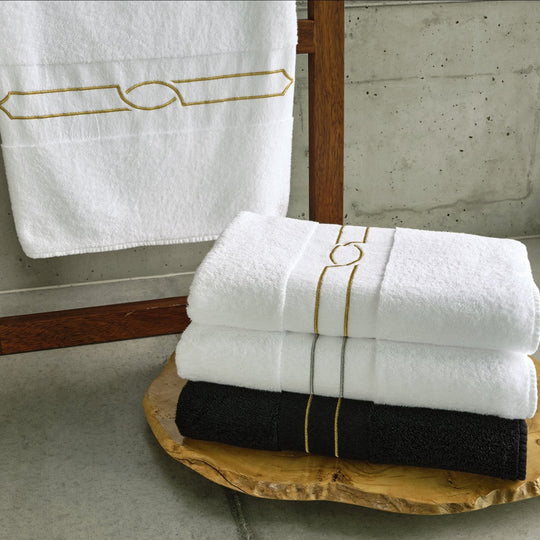 Chain Embroidery Bath Towel Set - Luxury Bath Towels