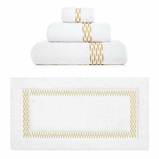 Graccioza Continental Bath Linens - Gold - Gold / Wash Cloth (12 x 12)