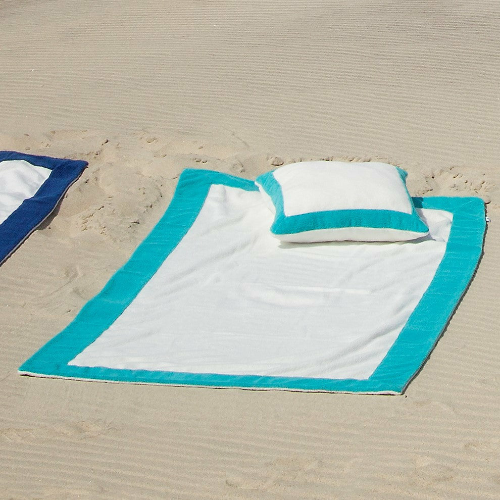 Abyss's Portofino Beach Towels offer a classic color-framed design. 