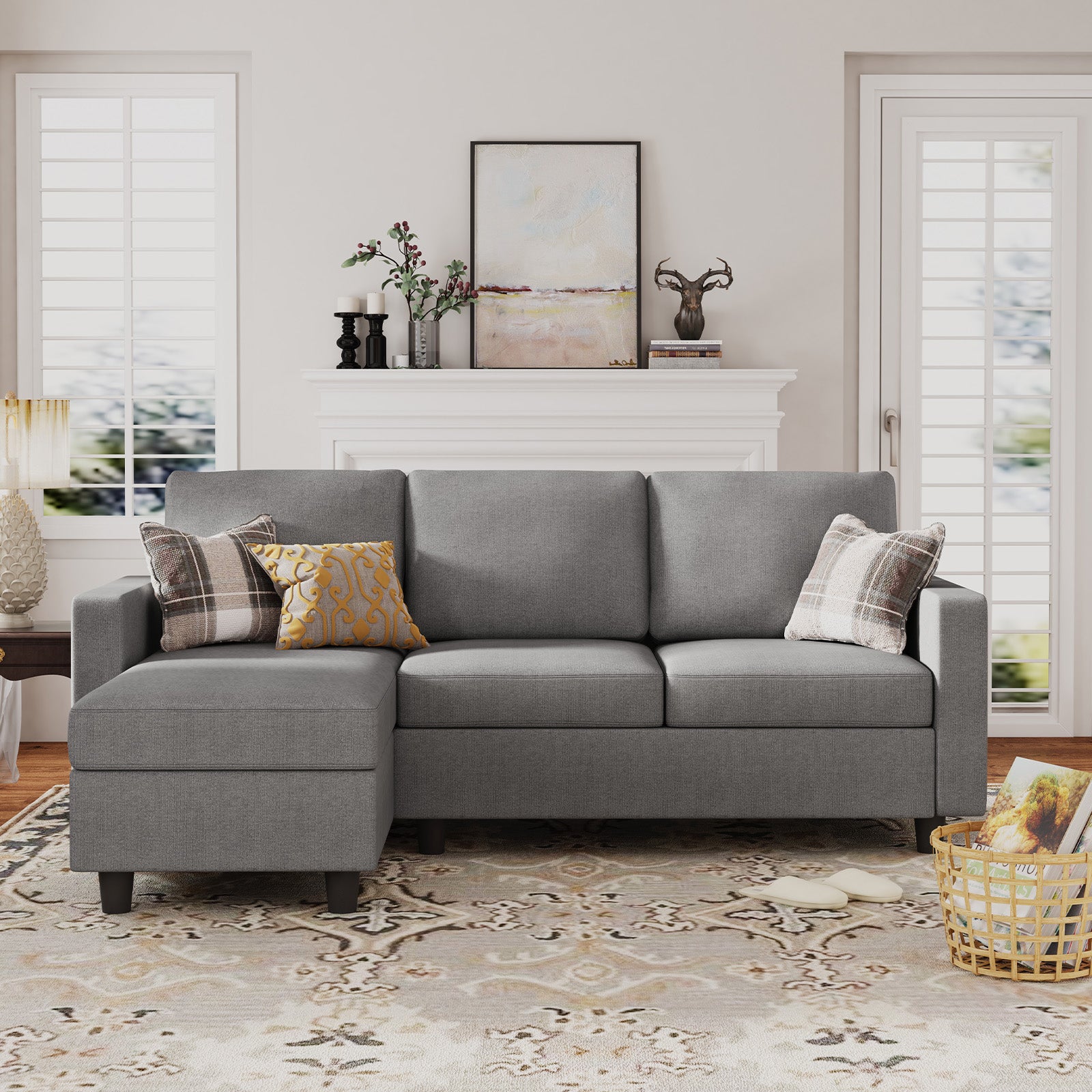 mini sectional w reversible chaise