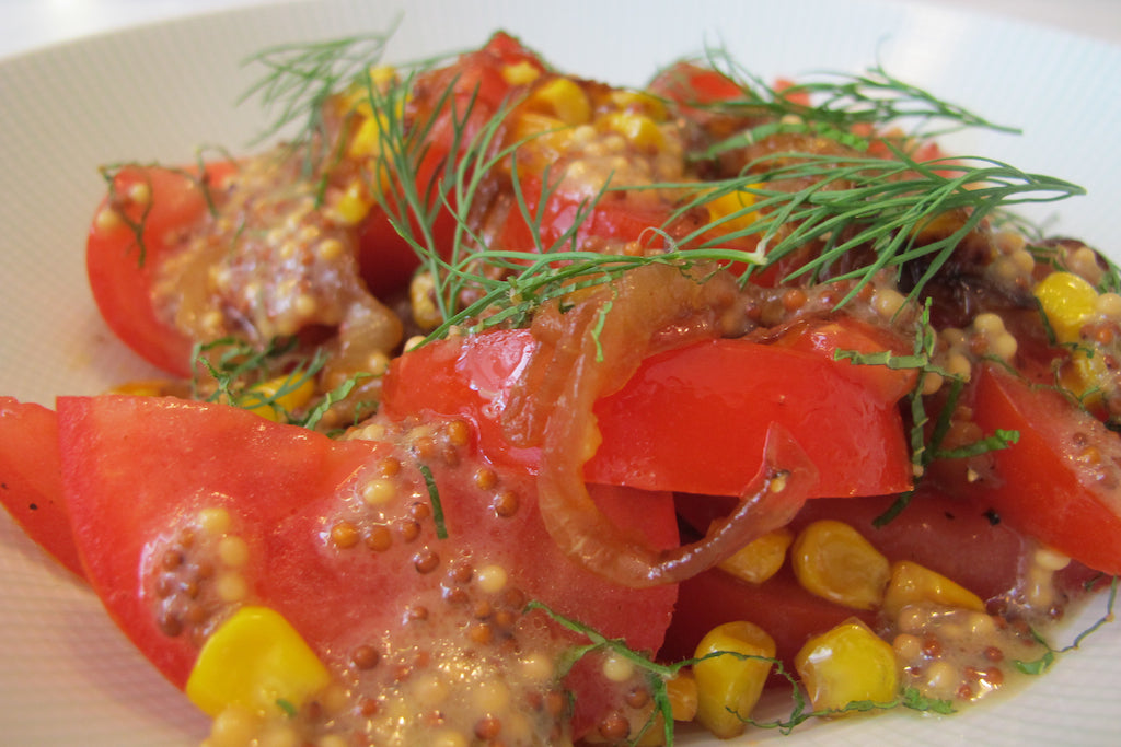 Summer Tomato and Corn Salad with a Mustard Vinaigrette