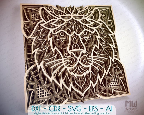 Download Clip Art Silhouette Lion Mandala Svg Lion Zentangle Svg Laser Paper Cut Template Mandala Svg Cnc Plasma Vector Cricut Lion Svg Art Collectibles