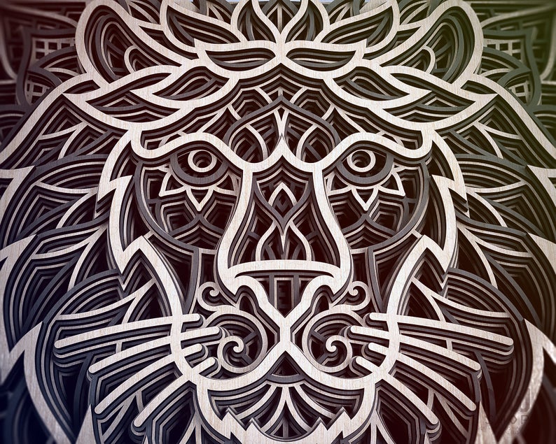 Digital File Multi Layered Lion Mandala Dxf Svg Eps For Laser Cut C Delle Kreations