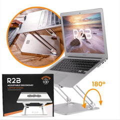 Zilveren Luxe laptopstandaard eenvoudig R2B Store!