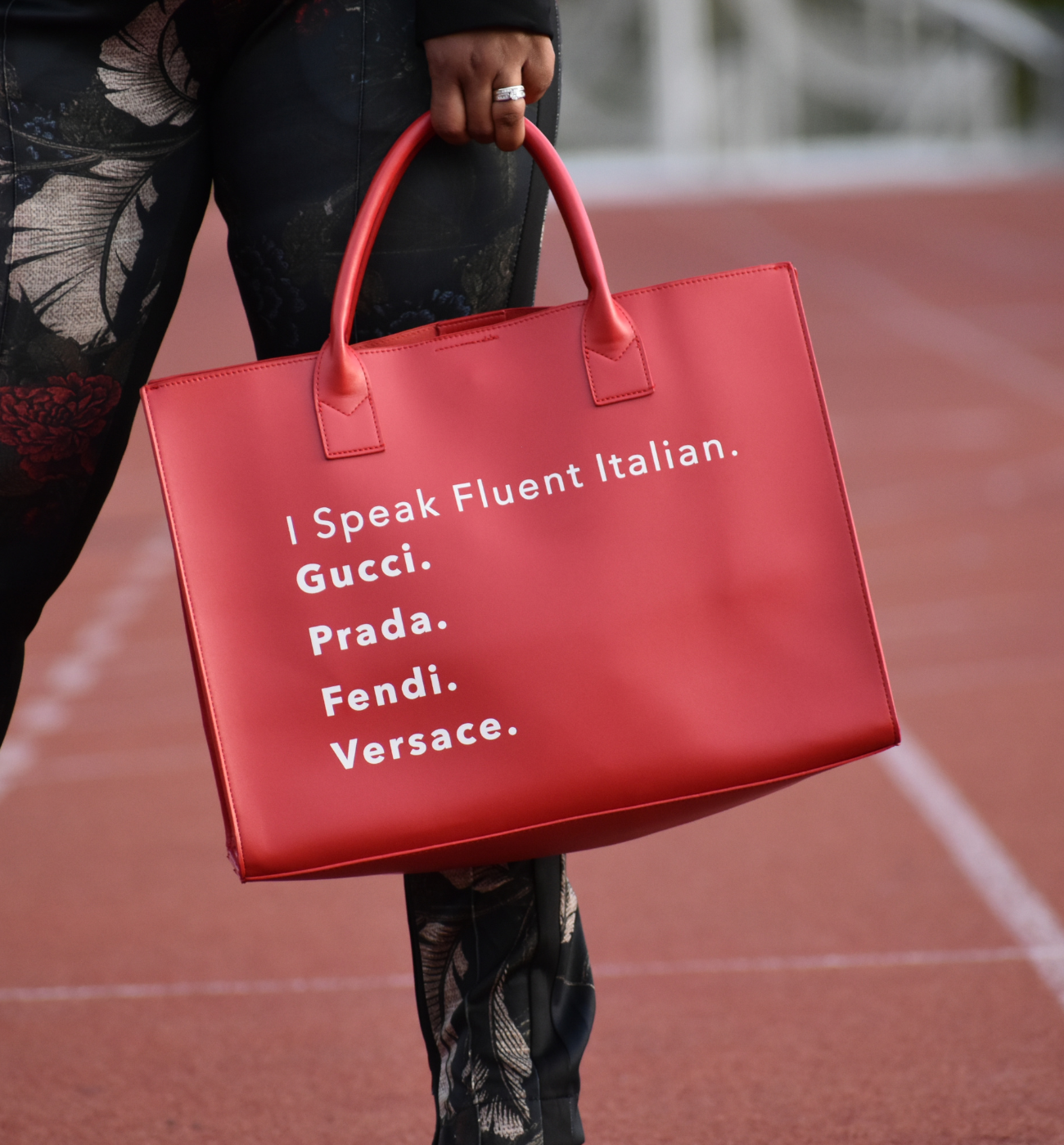 I Speak Fluent Italian Red Tote Handbag | Sassie Girl Fashion