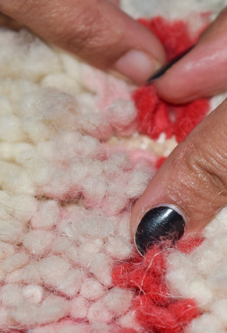 Close up on Moroccan Wool Rug