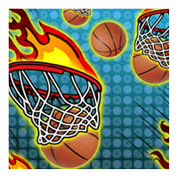 Basketball flame swatch, flaming hoop