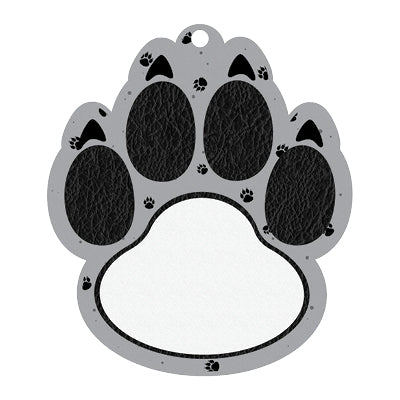 Gray paw print, custom insert birchwood medal