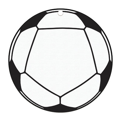 Black and white soccer ball, custom insert birchwood medal