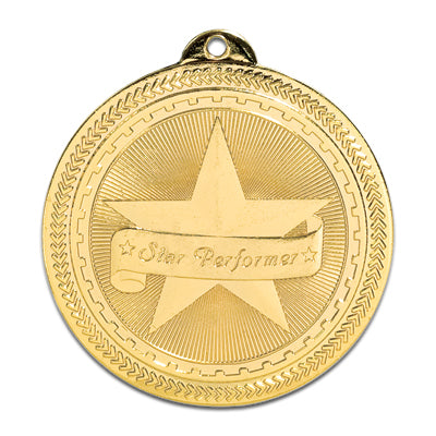 Star, banner, gold medal