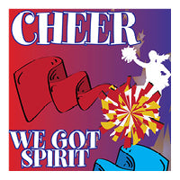 Cheer collage swatch, pompom, spirit, cheerleader silhouette