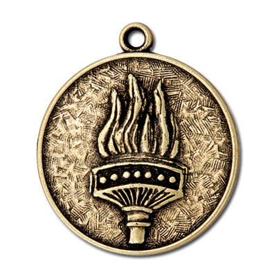 Torch on gold medal