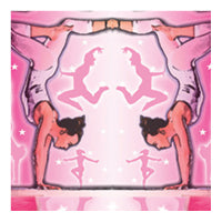 Gym collage swatch, female gymnasts, pink