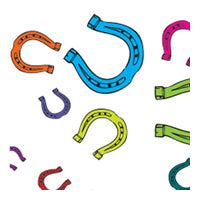 Horseshoes swatch, multicolor horseshoes