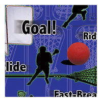 Lacrosse game swatch, goal, player silhouette, ball, lax