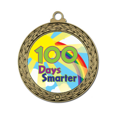 LFL stock gold medal, sun, rainbow, 100 days smarter